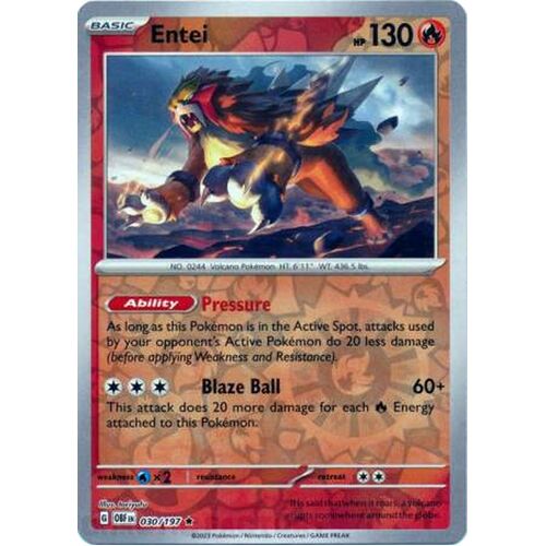 Entei - 030/197 - Holo Rare Reverse Holo NM