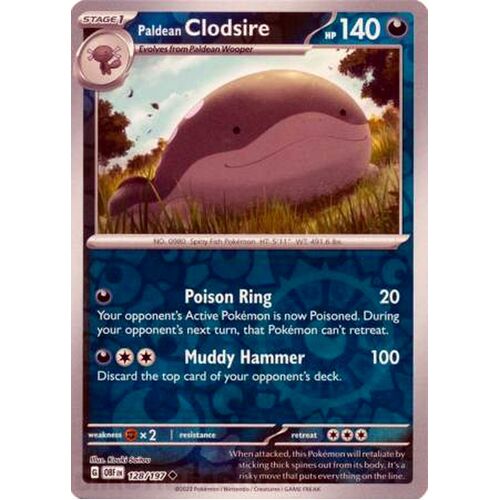 Paldean Clodsire - 128/197 - Uncommon Reverse Holo NM