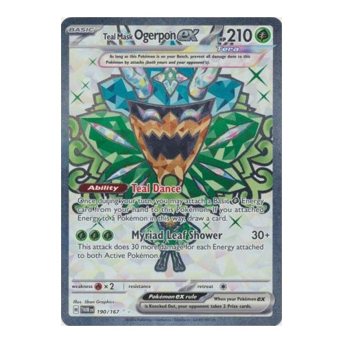 Teal Mask Ogerpon ex - 190/167 - Full Art Secret Rare NM