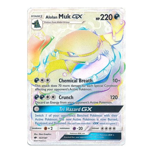 Alolan Muk GX - 157/147 - Hyper Rare NM