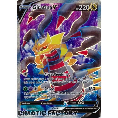 GIRATINA V 185/196 Full Art Ultra Rare Lost Origin Pokemon Card NM