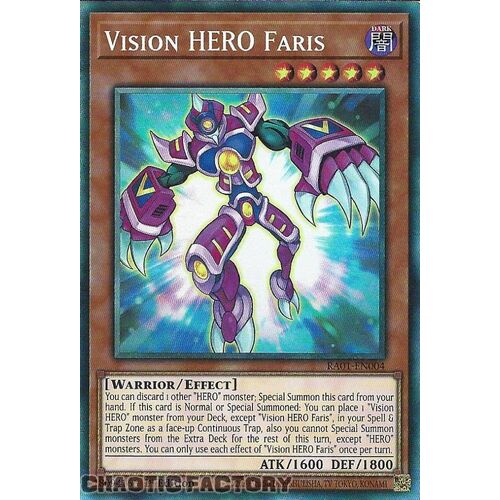 COLLECTOR'S Rare RA01-EN004 Vision HERO Faris 1st Edition NM