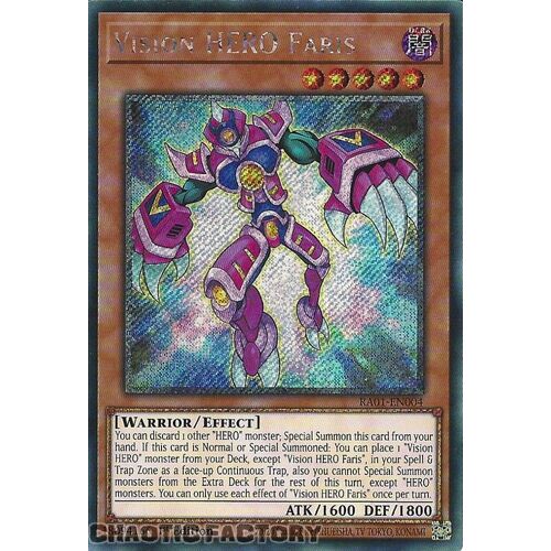 Platinum Secret Rare RA01-EN004 Vision HERO Faris 1st Edition NM