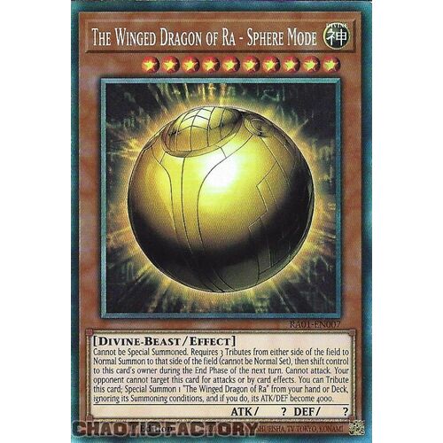 COLLECTOR'S Rare RA01-EN007 The Winged Dragon of Ra - Sphere Mode 1st Edition NM