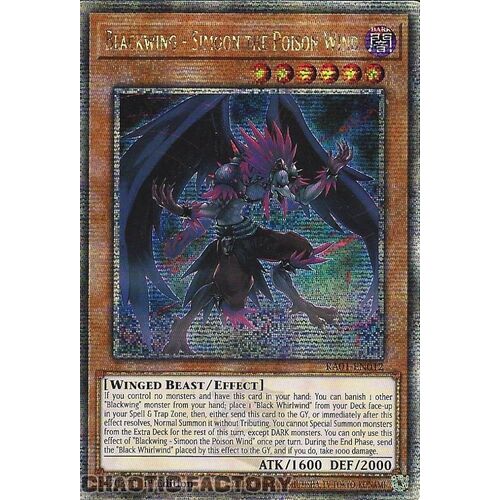 Quarter Century Secret Rare RA01-EN012 Blackwing - Simoon the Poison Wind 1st Edition NM