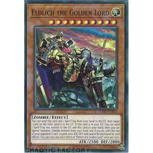 RA01-EN019 Eldlich the Golden Lord (alternate art) Super Rare 1st Edition NM