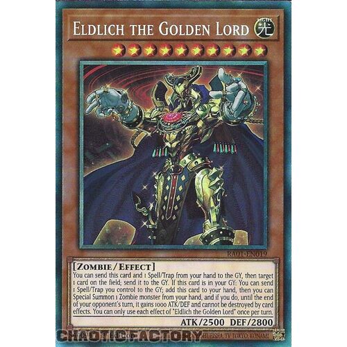 COLLECTOR'S Rare RA01-EN019 Eldlich the Golden Lord 1st Edition NM