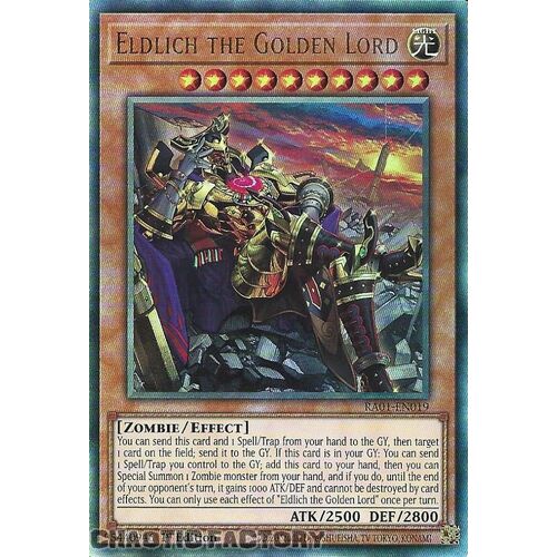 ULTIMATE Rare RA01-EN019 Eldlich the Golden Lord (alternate art) 1st Edition NM