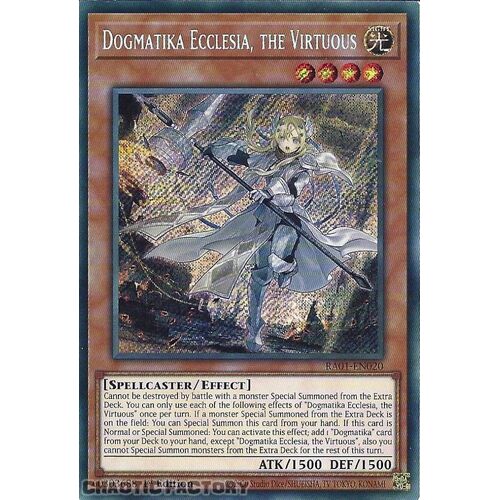 RA01-EN020 Dogmatika Ecclesia, the Virtuous Secret Rare 1st Edition NM