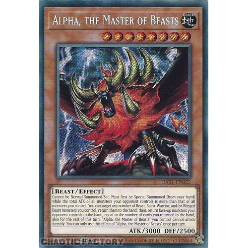 RA01-EN022 Alpha, the Master of Beasts Secret Rare 1st Edition NM