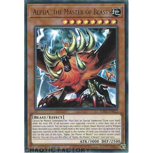 RA01-EN022 Alpha, the Master of Beasts ULTRA Rare 1st Edition NM