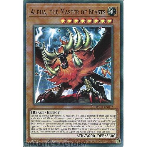 RA01-EN022 Alpha, the Master of Beasts Super Rare 1st Edition NM