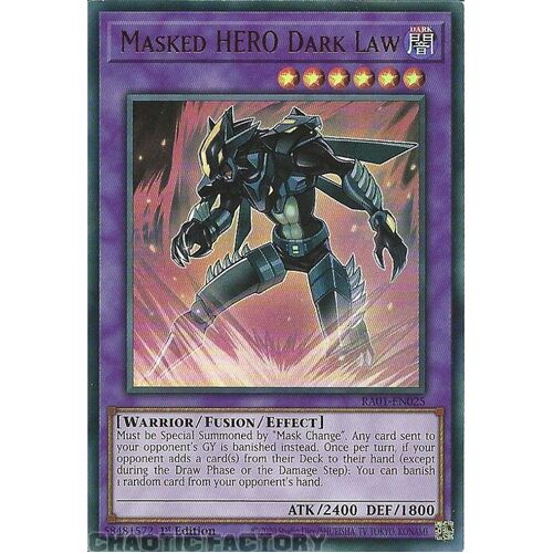 RA01-EN025 Masked HERO Dark Law ULTRA Rare 1st Edition NM