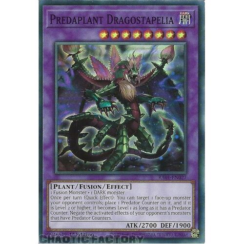 RA01-EN027 Predaplant Dragostapelia Super Rare 1st Edition NM