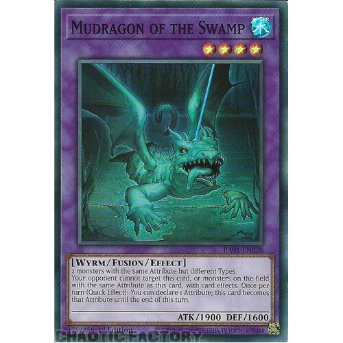 RA01-EN028 Mudragon of the Swamp Super Rare 1st Edition NM