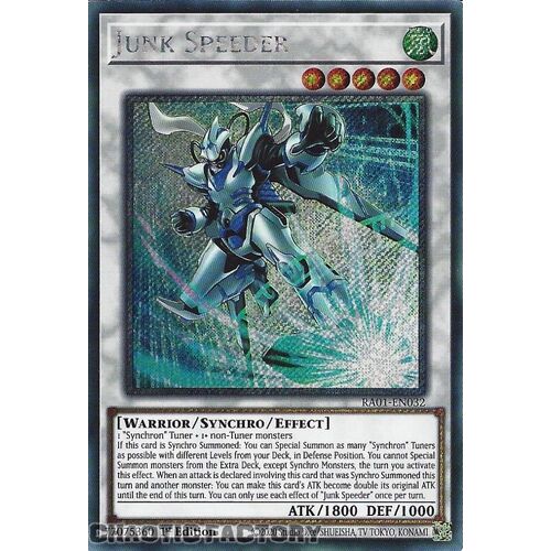 Platinum Secret Rare RA01-EN032 Junk Speeder 1st Edition NM