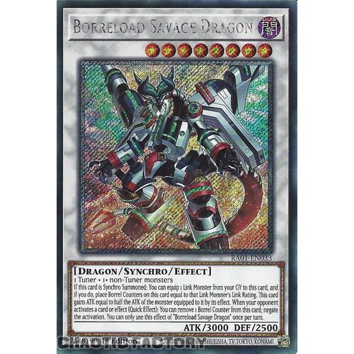 Platinum Secret Rare RA01-EN033 Borreload Savage Dragon 1st Edition NM