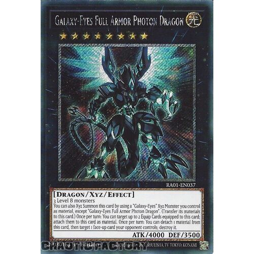 Platinum Secret Rare RA01-EN037 Galaxy-Eyes Full Armor Photon Dragon 1st Edition NM