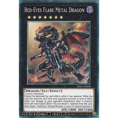 COLLECTOR'S Rare RA01-EN038 Red-Eyes Flare Metal Dragon 1st Edition NM