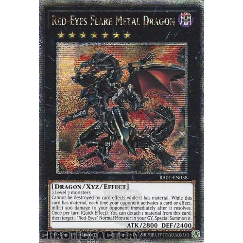 Quarter Century Secret Rare RA01-EN038 Red-Eyes Flare Metal Dragon 1st Edition NM