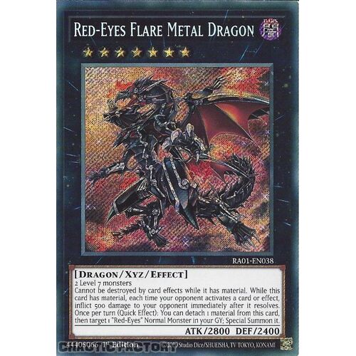 RA01-EN038 Red-Eyes Flare Metal Dragon Secret Rare 1st Edition NM