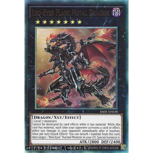 ULTIMATE Rare RA01-EN038 Red-Eyes Flare Metal Dragon 1st Edition NM