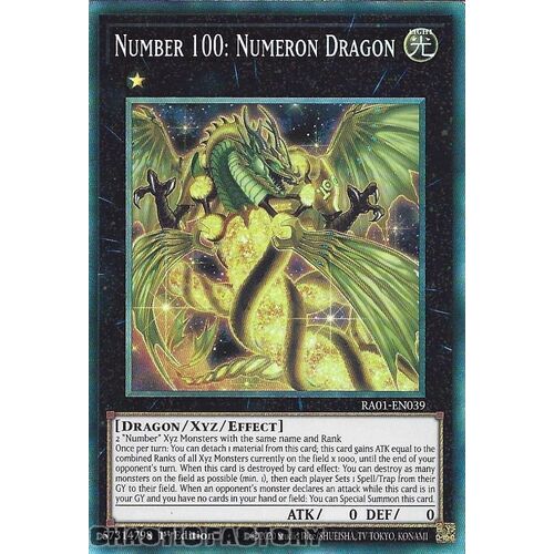 COLLECTOR'S Rare RA01-EN039 Number 100: Numeron Dragon 1st Edition NM