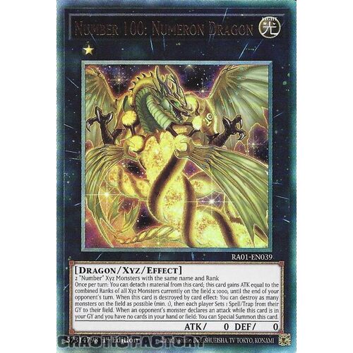 ULTIMATE Rare RA01-EN039 Number 100: Numeron Dragon 1st Edition NM