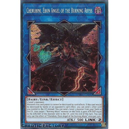 RA01-EN042 Cherubini, Ebon Angel of the Burning Abyss Secret Rare 1st Edition NM