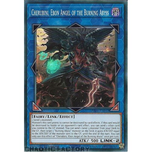 RA01-EN042 Cherubini, Ebon Angel of the Burning Abyss Super Rare 1st Edition NM