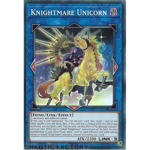 RA01-EN043 Knightmare Unicorn (alternate art) Super Rare 1st Edition NM