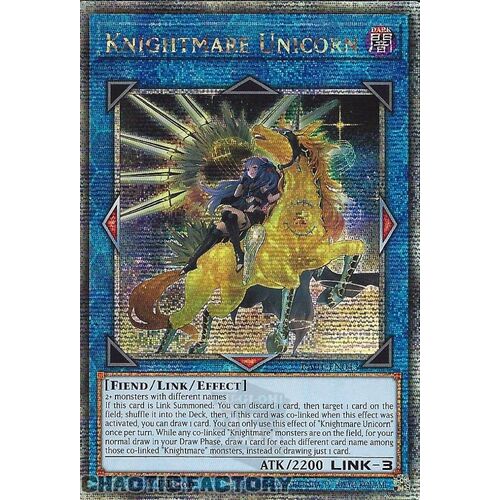 Quarter Century Secret Rare RA01-EN043 Knightmare Unicorn (alternate art) 1st Edition NM