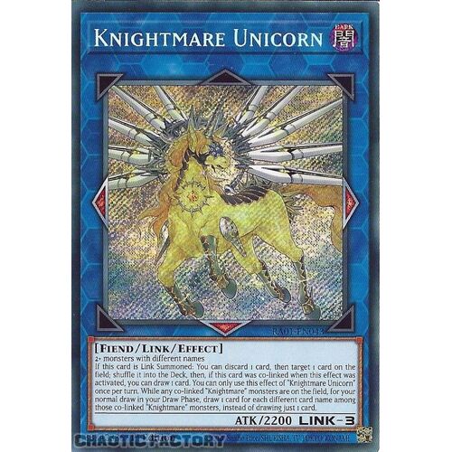 RA01-EN043 Knightmare Unicorn Secret Rare 1st Edition NM