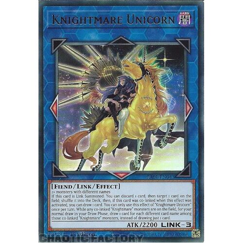 RA01-EN043 Knightmare Unicorn (alternate art) ULTRA Rare 1st Edition NM