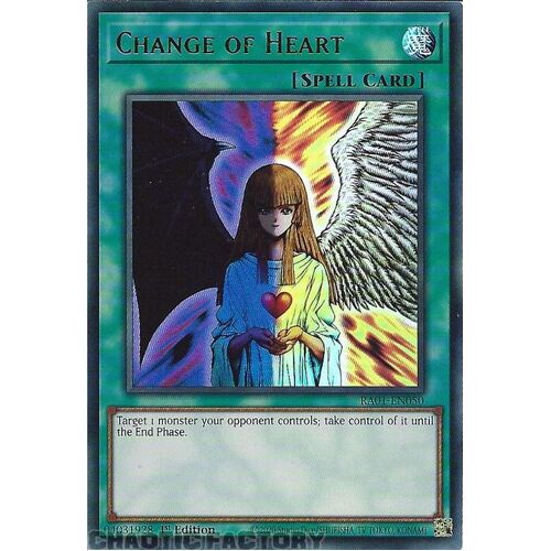 RA01-EN050 Change of Heart ULTRA Rare 1st Edition NM