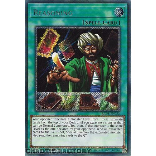 Platinum Secret Rare RA01-EN052 Reasoning 1st Edition NM