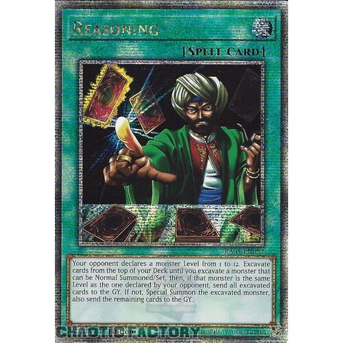 Quarter Century Secret Rare RA01-EN052 Reasoning 1st Edition NM