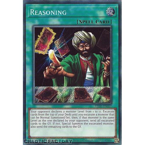 RA01-EN052 Reasoning Secret Rare 1st Edition NM