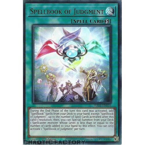 RA01-EN054 Spellbook of Judgment ULTRA Rare 1st Edition NM