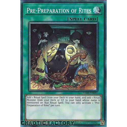 COLLECTOR'S Rare RA01-EN055 Pre-Preparation of Rites 1st Edition NM