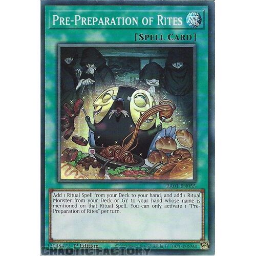 RA01-EN055 Pre-Preparation of Rites Super Rare 1st Edition NM