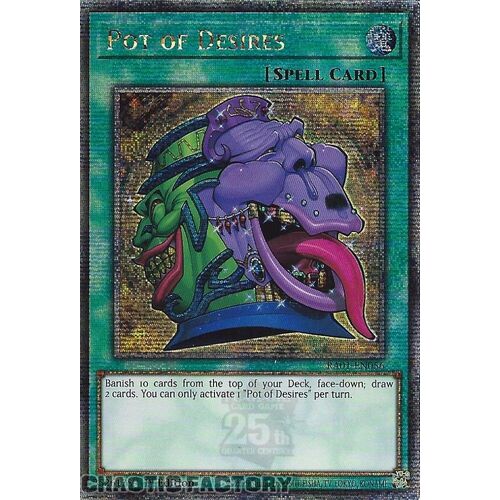 Quarter Century Secret Rare RA01-EN056 Pot of Desires 1st Edition NM