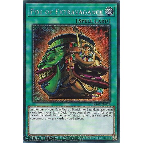 Platinum Secret Rare RA01-EN059 Pot of Extravagance 1st Edition NM