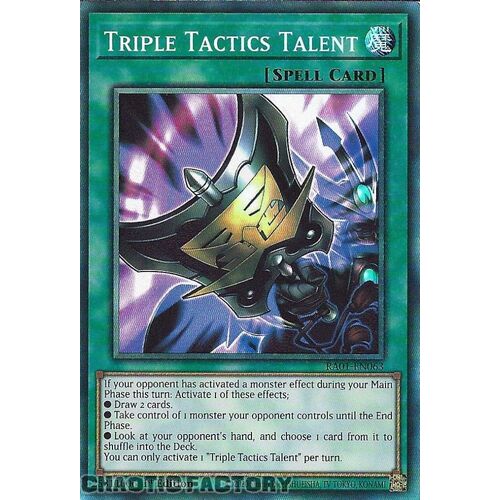 COLLECTOR'S Rare RA01-EN063 Triple Tactics Talent 1st Edition NM