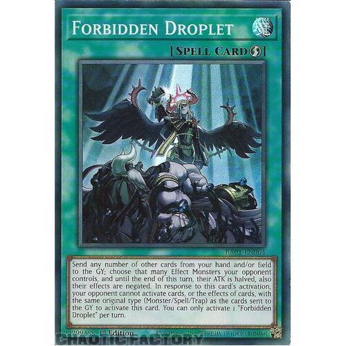 RA01-EN064 Forbidden Droplet Super Rare 1st Edition NM