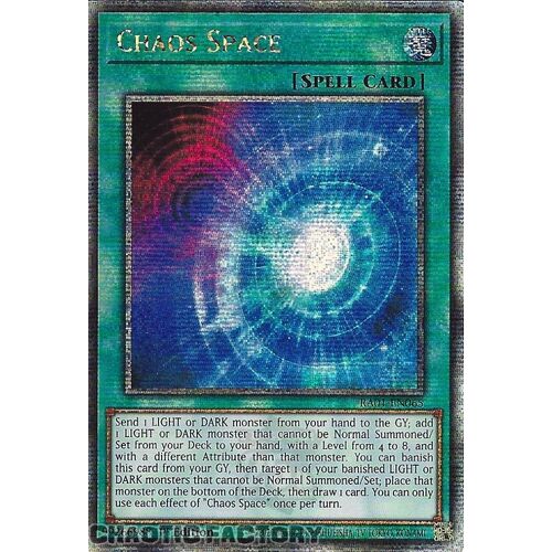 Quarter Century Secret Rare RA01-EN065 Chaos Space 1st Edition NM