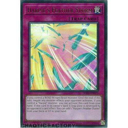 RA01-EN073 Harpie's Feather Storm ULTRA Rare 1st Edition NM