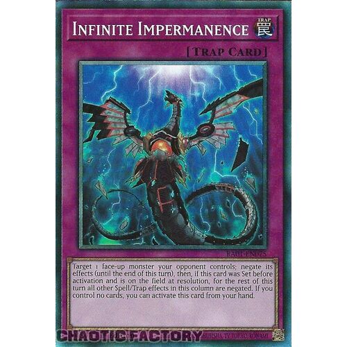 COLLECTOR'S Rare RA01-EN075 Infinite Impermanence 1st Edition NM