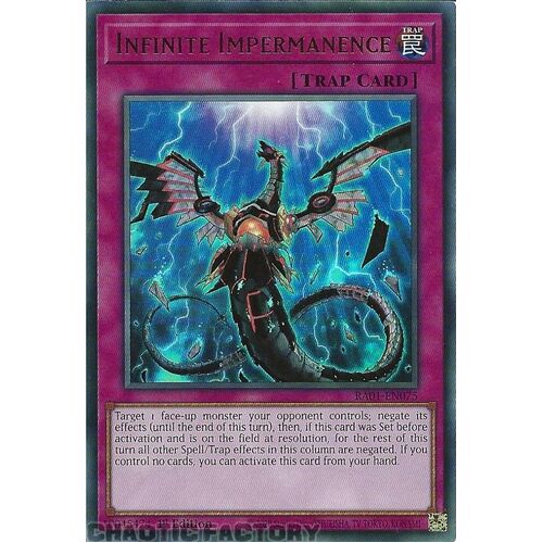 RA01-EN075 Infinite Impermanence ULTRA Rare 1st Edition NM