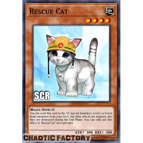 RA02-EN001 Rescue Cat Secret Rare 1st Edition NM